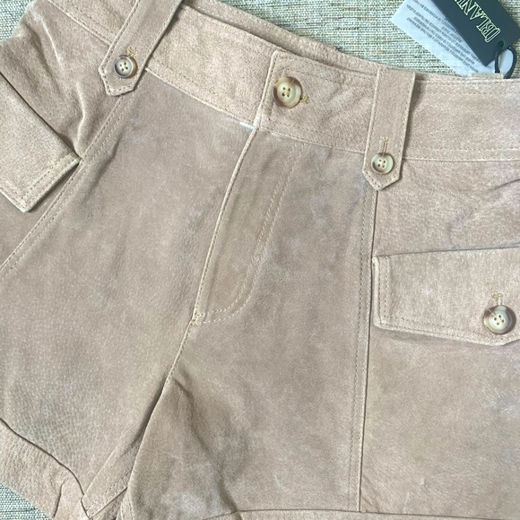 NWT BLANKNYC “Bare It All” Genuine Leather Cargo Shorts in Tan, Size 25 - Picture 5 of 6